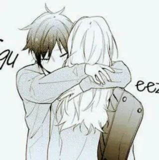 🕸 Anime, Abrazo, Romance, Dibujos animados, Pareja telegram sticker