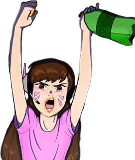 🙆‍♀ D.Va Overwatch D.Va, Overwatch, Video game, Gamer, Karakter, Gadis telegram sticker