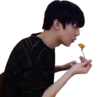 😋 eating, food, fork, person, meal whatsapp sticker