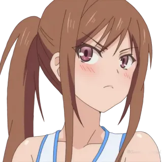 😤 anime, girl, angry, cute, ponytail whatsapp sticker