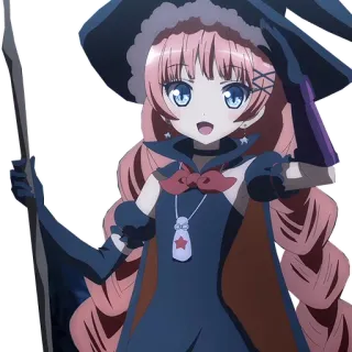 😚 penyihir, anime, imut, sihir, gadis, kartun telegram sticker