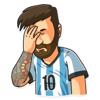 🤦‍♂️ Lionel Messi ฟุตบอล, อเมริกันฟุตบอล, ลิโอเนล เมสซี, อาร์เจนตินา, เศร้า, ผิดหวัง telegram sticker