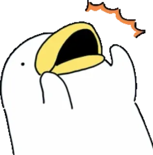 😠 kaczka, kreskówka, niespodzianka, otwarte usta, ptak, zwierzę telegram sticker