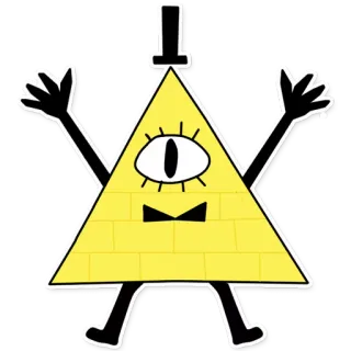 ✨ Bill Cipher Gravity Falls Bill Cipher, Gravity Falls, triângulo, um olho, desenho animado, série de TV whatsapp sticker