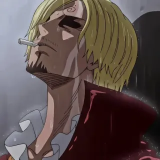 😫 Sanji One Piece Sanji, One Piece, anime, cigarette, cartoon, blond telegram sticker