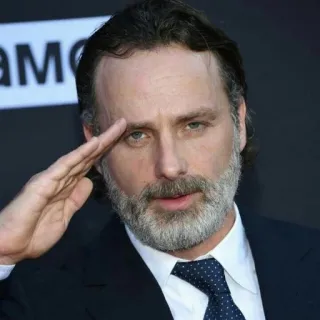 🤘 Rick Grimes The Walking Dead Andrew Lincoln, Rick Grimes, The Walking Dead, actor, salute telegram sticker