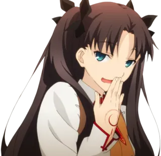 😏 Rin Tohsaka Fate/stay night Anime, Dibujo animado, Personaje, Chica, Rin Tohsaka, Fate/Stay Night, Presumida whatsapp sticker