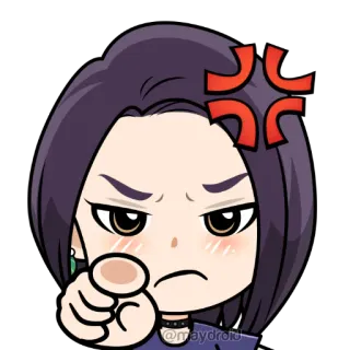 😠 angry, annoyed, pointing, upset, cartoon telegram sticker