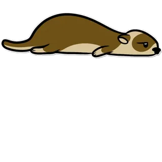 😩 otter, animal, cute, cartoon, sleepy, lazy, mammal telegram sticker