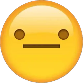 🤨 อิโมจิ, ไร้อารมณ์, สีเหลือง, หน้า, เป็นกลาง, อารมณ์, ยิ้ม telegram sticker