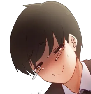 😣 Anime, Weinen, Traurig, Emotionen, Cartoon telegram sticker