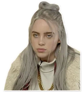 😕 Billie Eilish Билли Айлиш, певица, знаменитость, поп-звезда, музыка telegram sticker