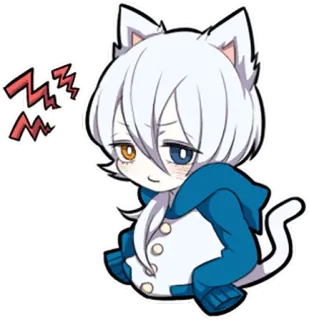 😠 Anime, Kot, Kawaii, Naklejka, Śpiący, Słodki, Manga telegram sticker