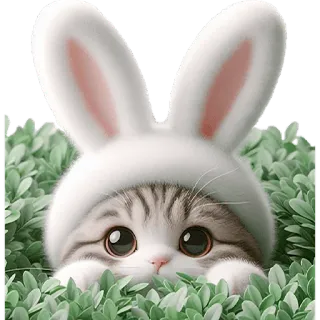 😶 猫, 小猫, 兔子, 可爱, 动物, 宠物, 卡哇伊 telegram sticker