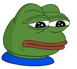 😔 Pepe the Frog pepe, kikker, meme, verdrietig, internet telegram sticker