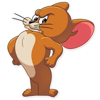 😤 Jerry Tom and Jerry cartoon, mouse, angry, cute telegram sticker