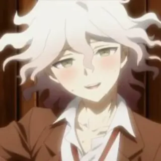 ☺️ Nagito Komaeda Danganronpa อนิเมะ, วิดีโอเกม, ตัวละคร, ยิ้ม, ความหวัง, Danganronpa, Nagito Komaeda telegram sticker