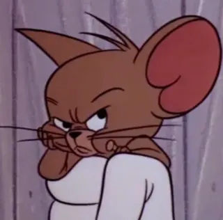 😤 Jerry Mouse Tom and Jerry cartoon, mouse, angry, frustrated, Jerry, Tom and Jerry telegram sticker