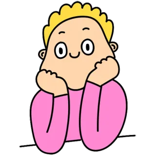 😏 Dibujo animado, Persona, Lindo, Rosa, Pelo rubio whatsapp sticker