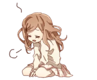 😓 anime, girl, sad, depressed, tired telegram sticker