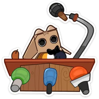 🫢 microphone, podium, press conference, media, cartoon, cute telegram sticker