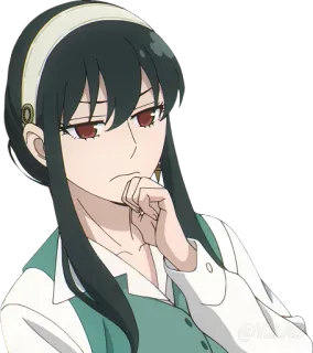 🤔 Yor Forger Spy x Family Anime, Yor Forger, Spy x Family, Dessin animé, Femme, Personnage telegram sticker