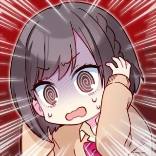 😵‍💫 anime, cartoon, shocked, dizzy, worried, chibi telegram sticker
