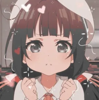💗 chica anime, lindo, kawaii, dibujos animados, manga, personaje animado telegram sticker