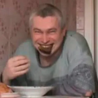😄 mężczyzna, jedzenie, jedzenie, posiłek telegram sticker