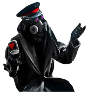 🤷 máscara de gás, militar, oficial, uniforme, luva, coração, gesto telegram sticker