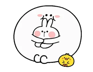 🤗 rabbit, cute, bunny, animal, chick, cartoon whatsapp sticker