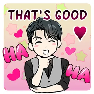🥰 THAT'S GOOD happy, good, stars, hearts, cheerful, positive, anime telegram sticker