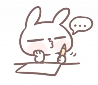 🎀 thỏ, viết, dễ thương, hoạt hình, thỏ con, suy nghĩ, bút chì telegram sticker
