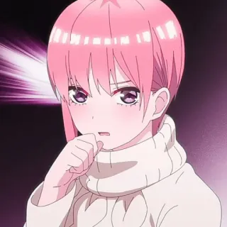 🦊 Anime, Chica, pelo rosa, Dibujo animado, linda telegram sticker