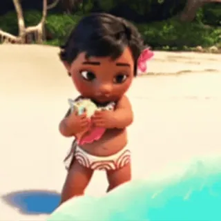 👋 Moana ребенок, мультфильм, пляж, море, ребёнок telegram sticker