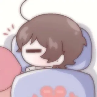 🧸 mengantuk, kartun, kawaii, imut, bantal, selimut, tempat tidur telegram sticker