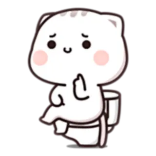 🤔 cat, toilet, middle finger, offensive, cartoon telegram sticker