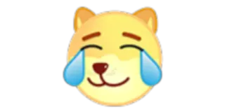 😂 doge, dog, emoji, meme, crying, laughing, lol telegram sticker