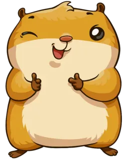 😜 仓鼠, 动物, 可爱, 卡通, 啮齿动物, 眨眼 whatsapp sticker