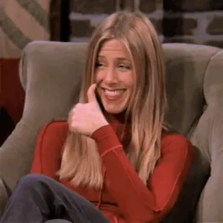 👍 Rachel Green Friends Rachel Green, Jennifer Aniston, Friends, série TV, pouce levé, positif, approbation telegram sticker