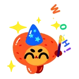 🪄 Hi! cartoon, wizard, magic, cute, orange telegram sticker