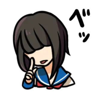 😜 Fille anime, Pointage, Dessin animé, Uniforme scolaire, Mignon telegram sticker