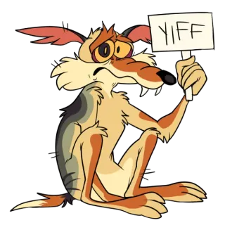 🙊 YIFF coiote, animal, desenho animado, furry, sinal, yiff telegram sticker
