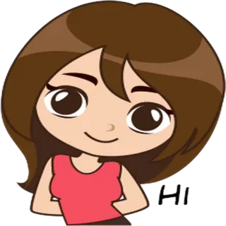 🙂 мультфильм, женщина, женский, девушка, брюнетка, милый telegram sticker