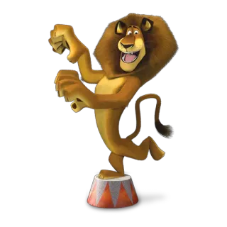 😊 Alex Madagascar leone, zoo, circo, animale, cartone animato telegram sticker