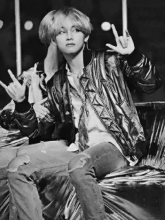 ➰ k-pop, bts, v, singer, idol, korea, music telegram sticker
