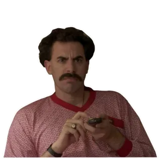 😗 Borat 搞笑, 萨夏·拜伦·科恩, 喜剧, 讽刺, 胡子 whatsapp sticker