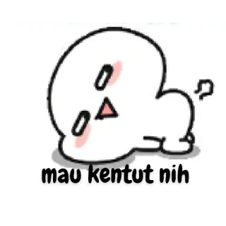 😀 mau kentut nih cute, cartoon, animal, white, face telegram sticker
