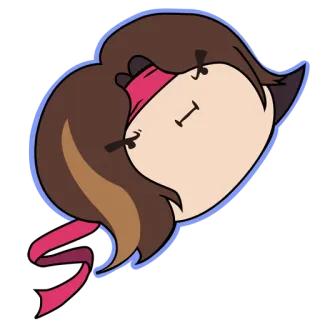 😔 Dessin animé, Femme, Tête, Rose, Autocollant, Portrait telegram sticker