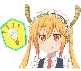 💡 Tohru Miss Kobayashi's Dragon Maid Animé, Dragon, Servante, Kawaii, Dessin animé, Ampoule, Idée whatsapp sticker